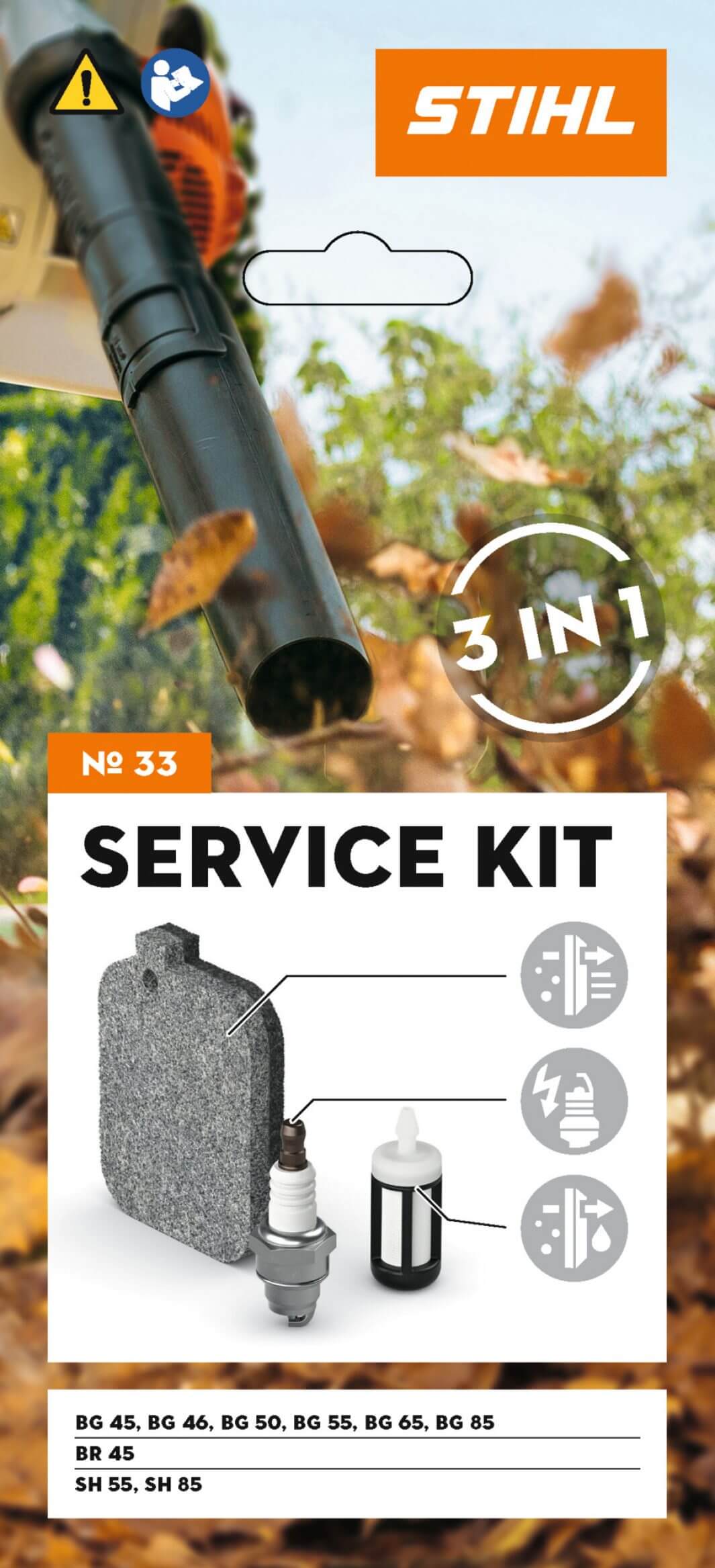 STIHL Service Kit 33 für BG 45, 46, 50, 55, 65, 85, BR 45, SH 55 und SH 85