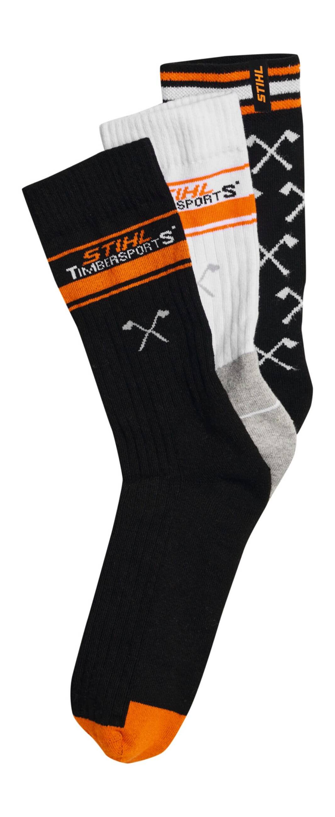 STIHL Socken 3er Set TIMBERSPORTS schwarz / weiß